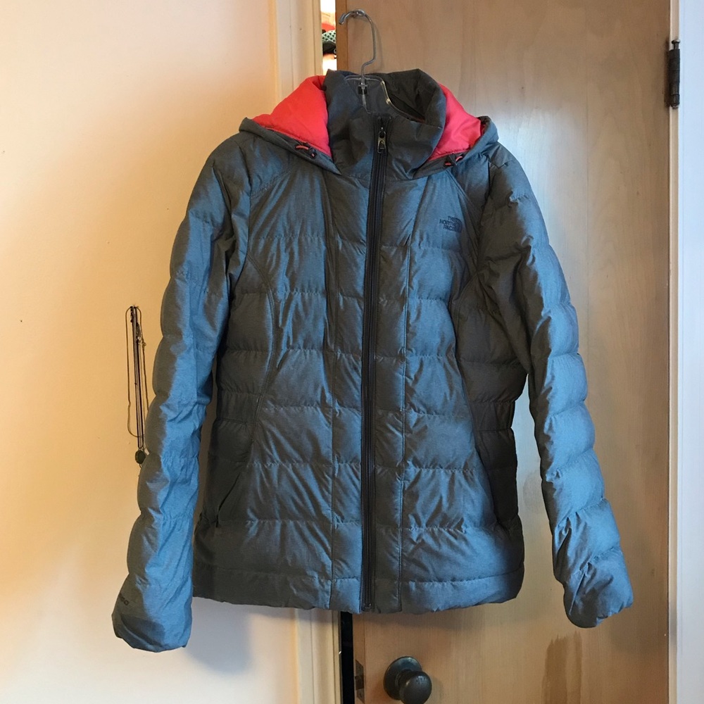 Gray North Face winter coat